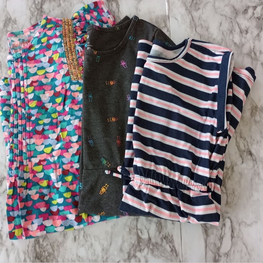 (Bundle) 3 Short Sleeve Dresses Girls Size 10/12